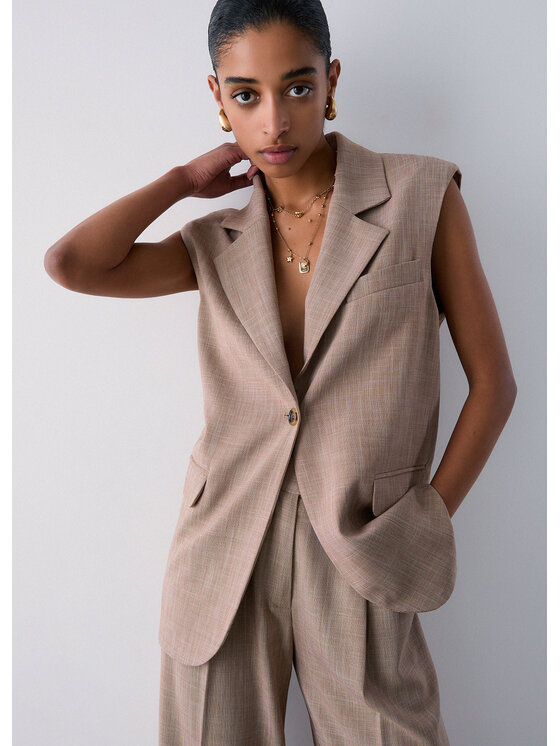 Liu Jo Liu Jo Gilet WA6165T332A02153 Beige Regular Fit