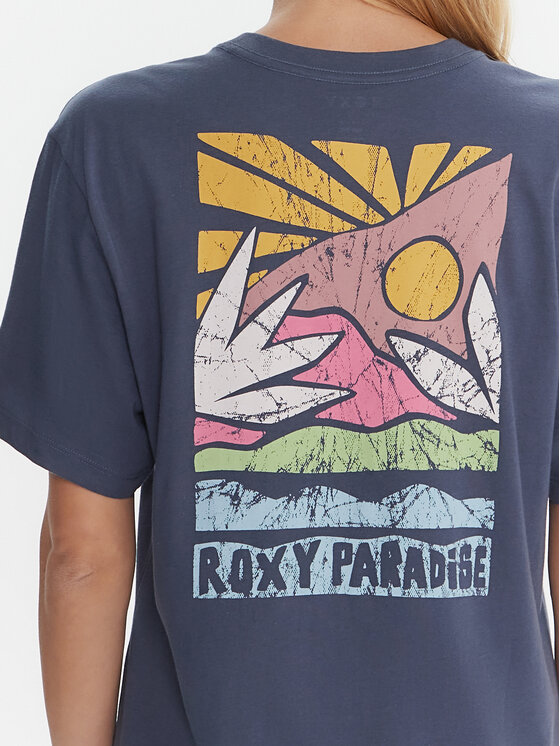 Roxy Roxy T-krekls Hangloose Poster ERJZT06018 Zils Regular Fit