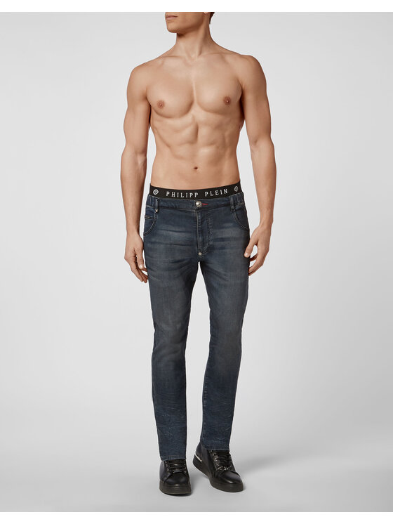 PHILIPP PLEIN PHILIPP PLEIN Jeansy 5415 Šedá Jogger Fit