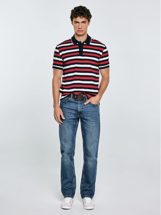 BIG STAR BIG STAR Polo SEULIR_603_150 Czerwony Basic Fit