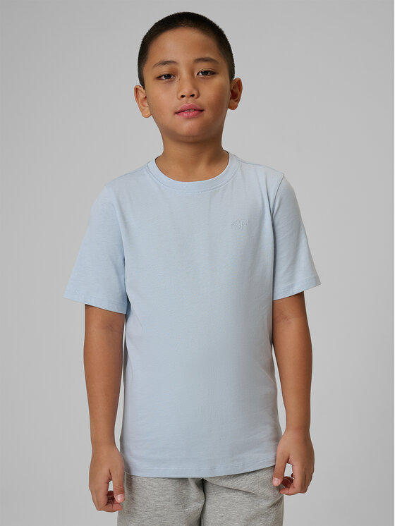 4F 4F T-Shirt BASIC+ Niebieski jasny Regular Fit