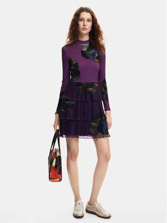 Desigual Desigual Ежедневна рокля Pansee Lacroix 24WWVK34 Виолетов Regular Fit