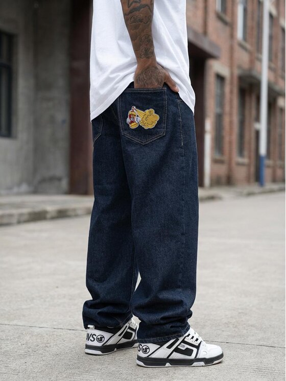 Jigga Wear Jigga Wear Jeansy Super bagy spray 130749 Granatowy Baggy Fit