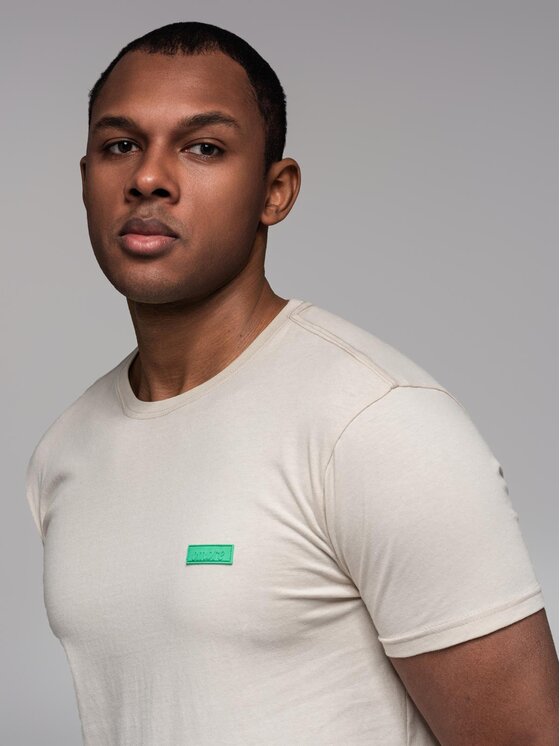 Ombre Ombre T-Shirt OM-TSCT-0151 Biały Regular Fit