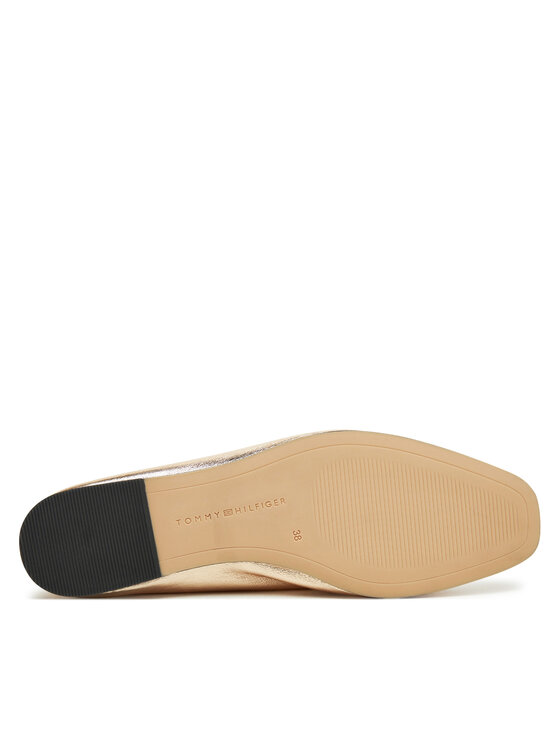 Tommy Hilfiger Tommy Hilfiger Balerini Soft Metal Lthr Ballerina No Bow FW0FW08601 Auriu