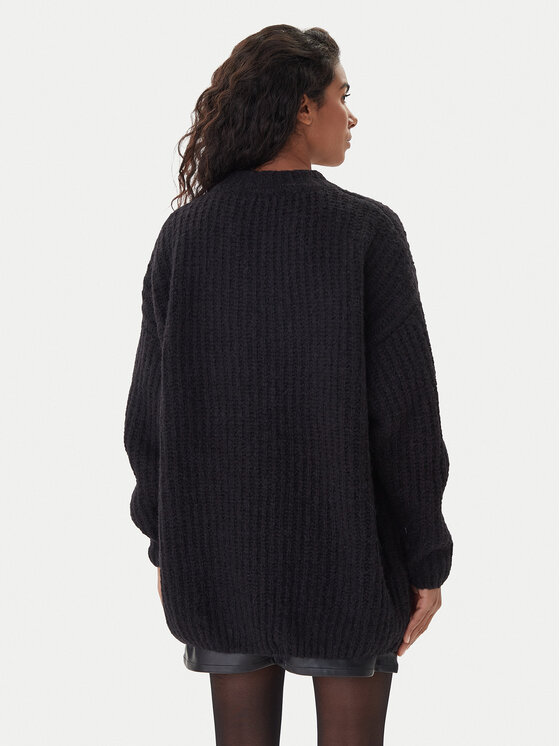 HUGO HUGO Kootud kleit Sloguis 50548245 Must Oversize