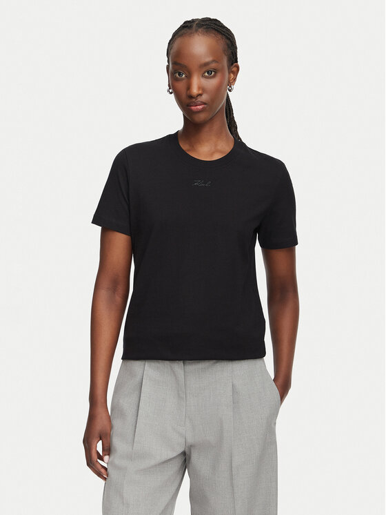 KARL LAGERFELD Tricou B2W17094 Negru Regular Fit