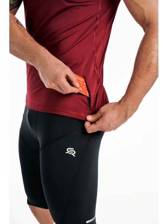 ROUGH RADICAL ROUGH RADICAL Koszulka techniczna VITAL ZIP Bordowy Slim Fit