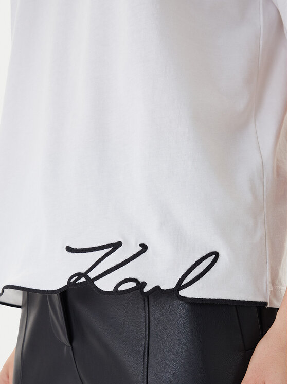 KARL LAGERFELD KARL LAGERFELD T-krekls B1W17031 Balts Relaxed Fit