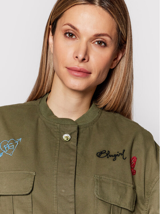 Blugirl Blumarine Blugirl Blumarine Kevad-sügis mantel RA2047 T3074 Roheline Regular Fit