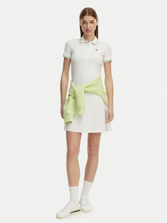 Lacoste Lacoste Ежедневна рокля EF5288 Бял Regular Fit