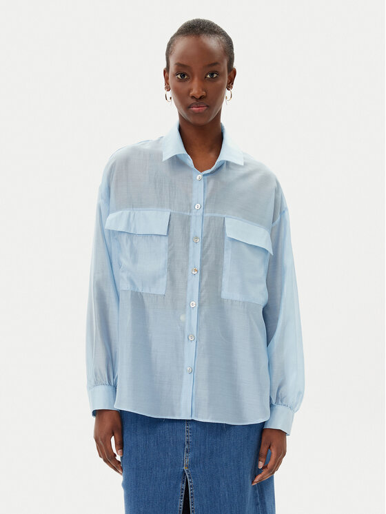 Rinascimento Rinascimento Hemd CFC0123656003 Himmelblau Relaxed Fit