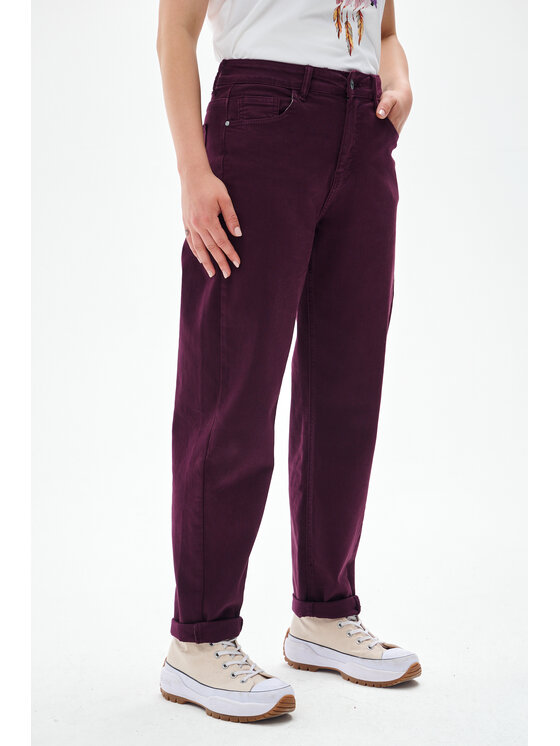 blue shadow blue shadow Spodnie materiałowe 8058-29 Czerwony Regular Fit