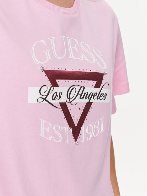 Guess Guess T-Shirt W4RI43 K8FQ4 Różowy Boxy Fit