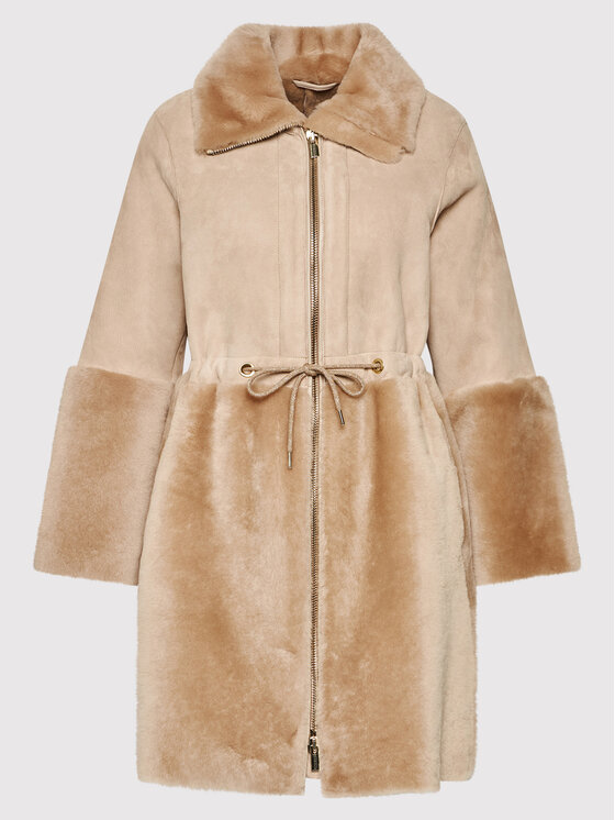 Peserico Peserico Kożuch naturalny S21327C03 Beżowy Oversize