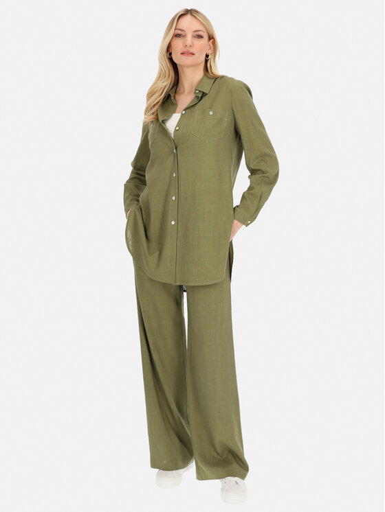 Potis & Verso Potis & Verso Koszula Pascal Khaki Regular Fit