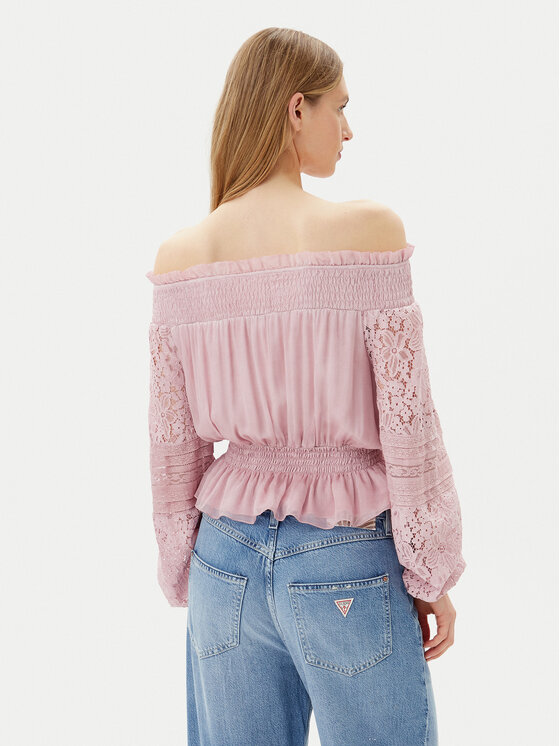 Guess Guess Blúz W5GH0S WE550 Rózsaszín Regular Fit