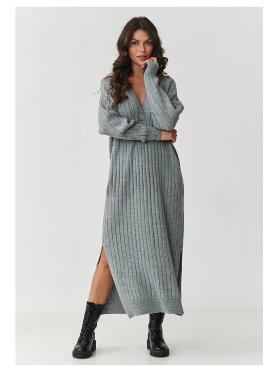 Makadamia Makadamia Sweter S161 Szary A-Line Fit