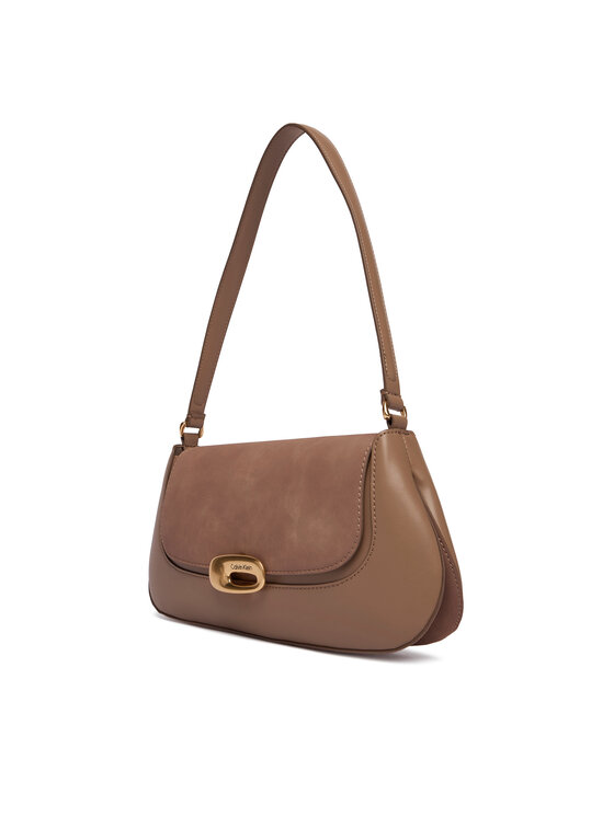 Calvin Klein Calvin Klein Soma Hardware Brushed Shoulder Bag LV04F3337G Bēšs