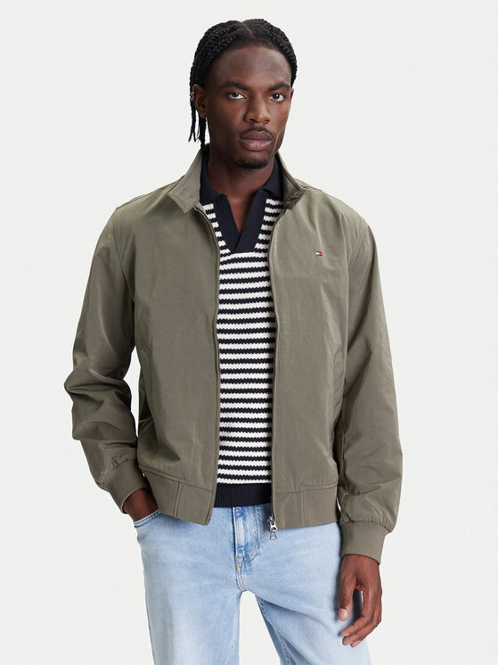 Tommy Hilfiger Tommy Hilfiger Bomber striukė Harrington MW0MW39637 Žalia Regular Fit