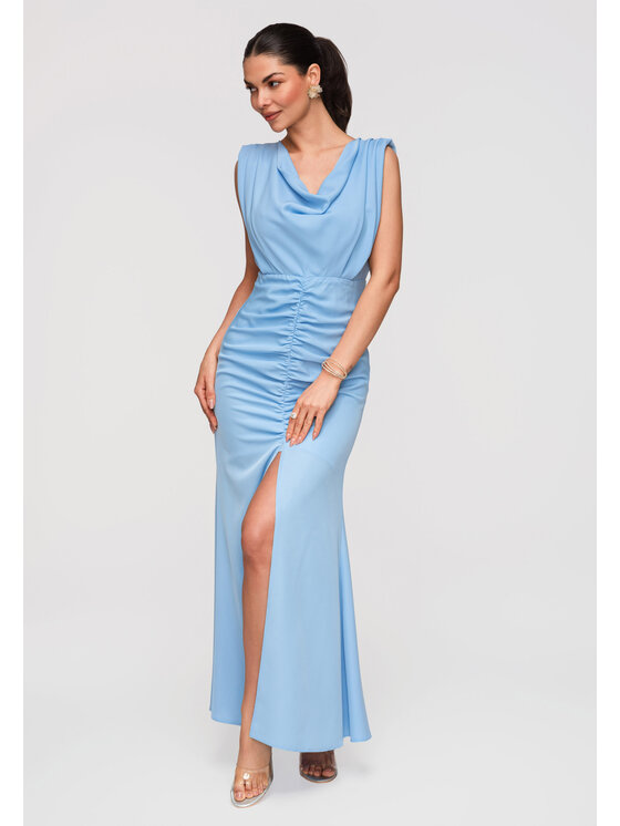 Ombre Ombre Sukienka wieczorowa LA-OM-DLR343 Niebieski Slim Fit