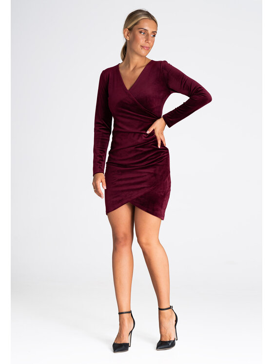 FIGL FIGL Šaty M963 Bordová Regular Fit