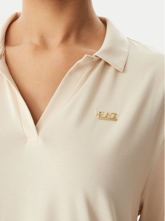 EA7 Emporio Armani EA7 Emporio Armani Тениска с яка и копчета 7W001462 AF13919 U1088 Бежов Regular Fit