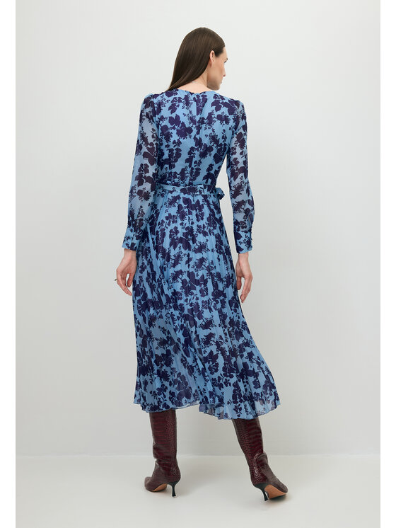 BIZUU BIZUU Sukienka koktajlowa NILA FLORAL DRESS Niebieski Standard Fit