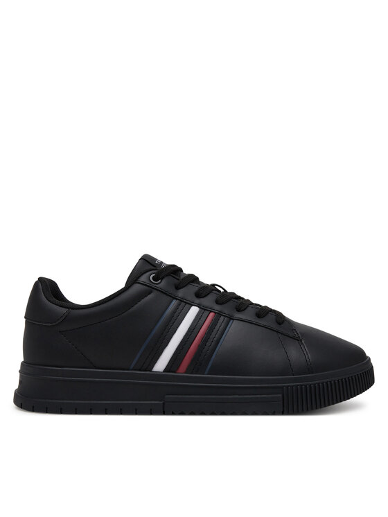 Sneakers Tommy Hilfiger Modern Cupsole Stripes Lth FM0FM05406 Negru