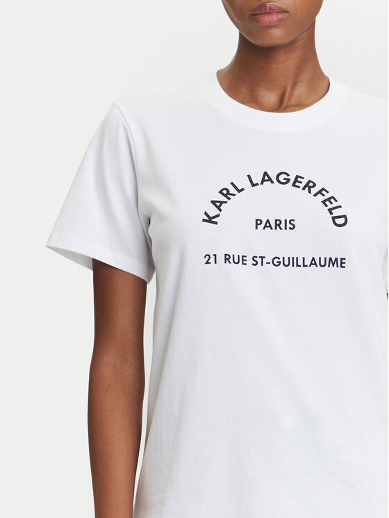 KARL LAGERFELD KARL LAGERFELD T-krekls A3W17105 Balts Regular Fit