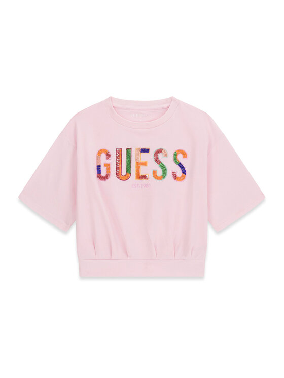 Guess Guess Тишърт J6GI16 K6YW4 Розов Boxy Fit