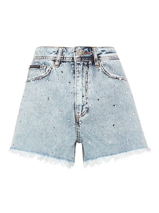 PHILIPP PLEIN PHILIPP PLEIN Szorty jeansowe 3697 Niebieski Skinny Fit