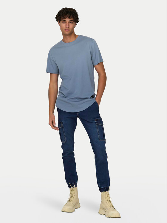 Only & Sons Only & Sons Marškinėliai Matt 22002973 Mėlyna Regular Fit