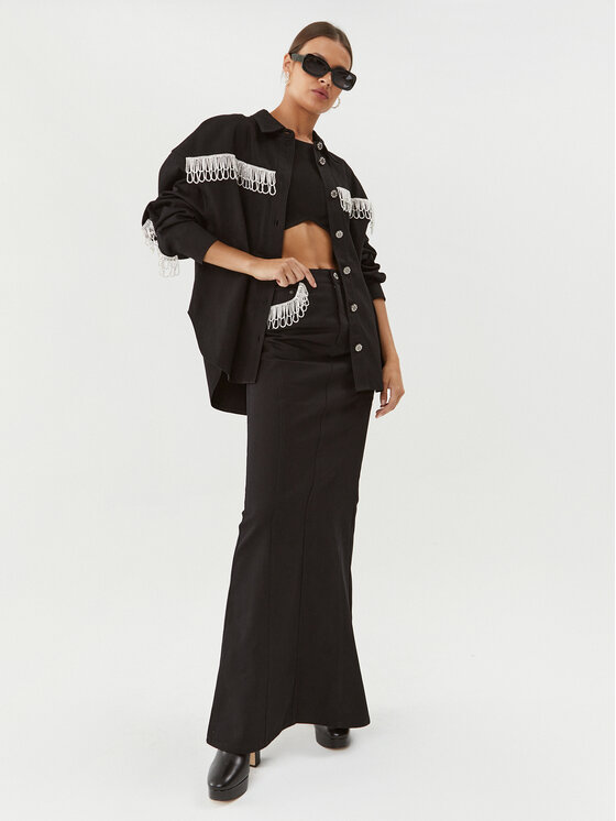 ROTATE ROTATE Дънкова пола Twill 100534100 Черен Regular Fit