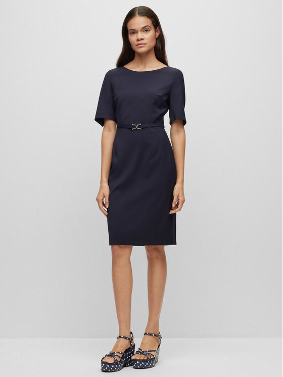 BOSS Boss Kasdieninė suknelė Daleah 50490041 Tamsiai mėlyna Slim Fit