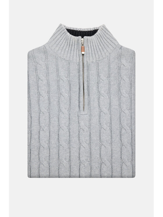Lancerto Lancerto Sweter Ronald SW073223000089 Szary Regular Fit