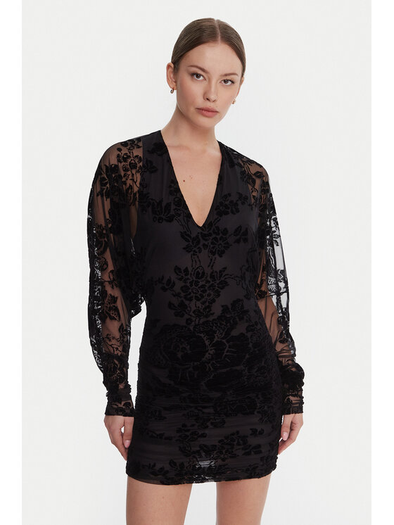 PINKO PINKO Kokteiļkleita Roulette 105624 A2QD Melns Regular Fit