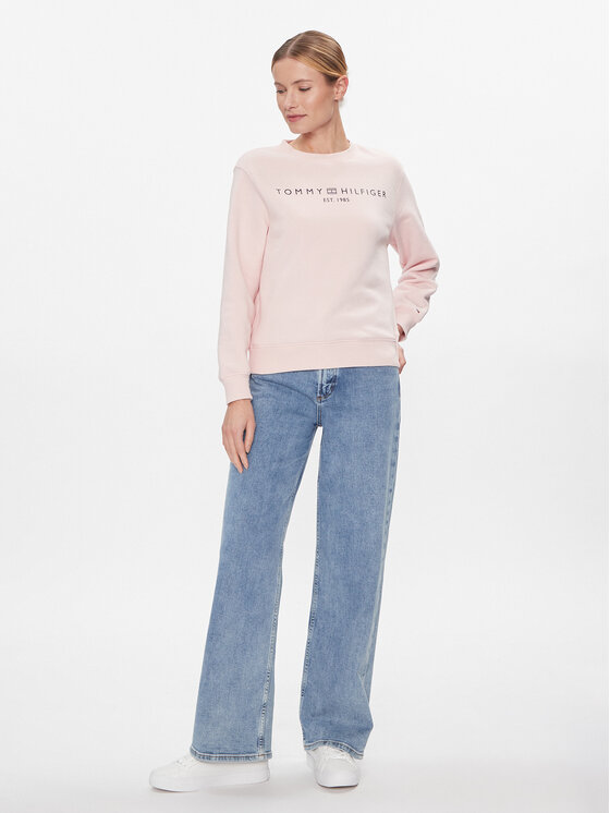 Tommy Hilfiger Tommy Hilfiger Bluză Logo WW0WW39791 Roz Regular Fit