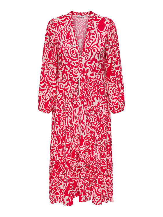 ONLY ONLY Košeľové šaty Milana 15308233 Červená Loose Fit