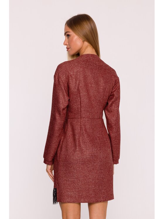 Made of Emotion Made of Emotion Sukienka wieczorowa M871 Bordowy Modern Slim Fit