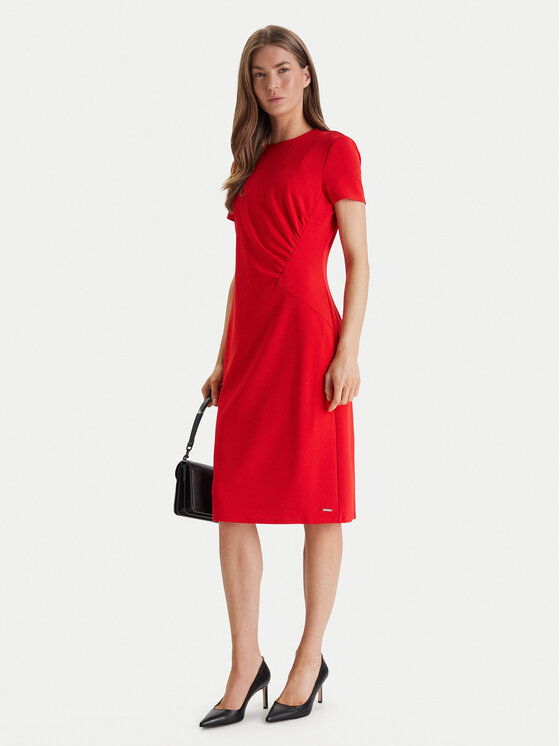 Calvin Klein Calvin Klein Sukienka koktajlowa LV044E048G Czerwony Slim Fit