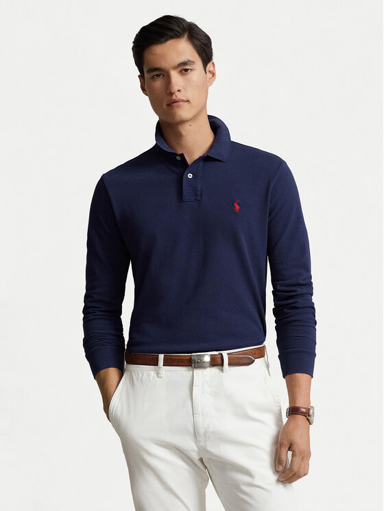 Polo Ralph Lauren Polo 710680790046 Blu scuro Custom Slim Fit, taglia : M