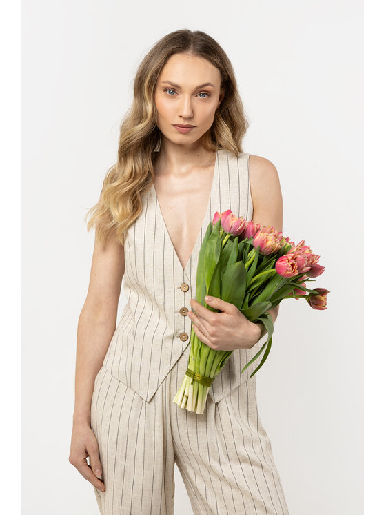 Awama Awama Kamizelka A727 Beżowy Basic Fit