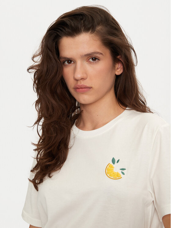 Vila Vila T-shirt Sybil 14097443 Bijela Regular Fit