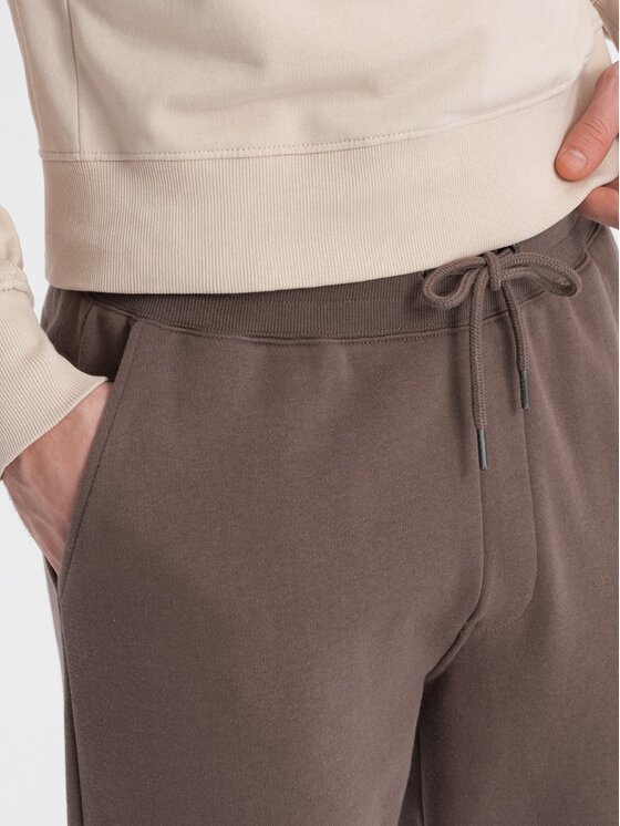 Ombre Ombre Teplákové kalhoty OM-PASK-0147 Hnědá Regular Fit