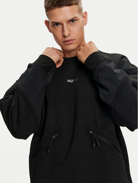 HUGO Hugo Majica dugih rukava Dautumnas 50516667 Crna Oversize