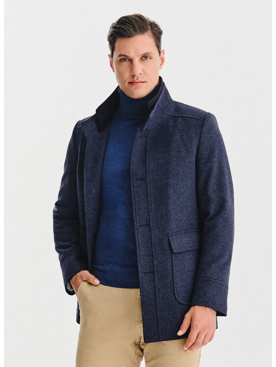 Pako Lorente Pako Lorente Płaszcz zimowy P25WF-7X-014 Granatowy Classic Fit