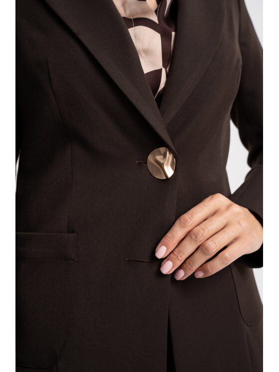 CLICK CLICK Marynarka 70-999 Brązowy ciemny Regular Fit