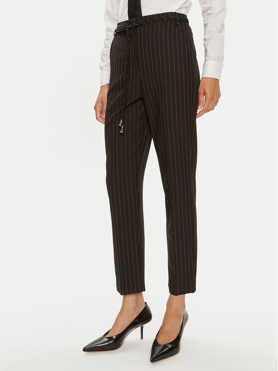 Patrizia Pepe Pantaloni di tessuto 8P0614/A457-F1OO Nero Regular Fit, taglia : 46