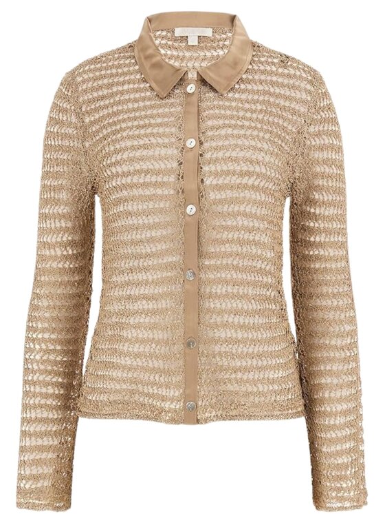 Guess Guess Πουκάμισο LS BUTTON FRONT BELLA TOP Χρυσό Slim Fit